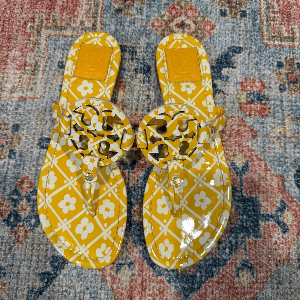 Tory Burch Yellow Floral Sandals